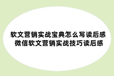 软文营销实战宝典怎么写读后感 微信软文营销实战技巧读后感